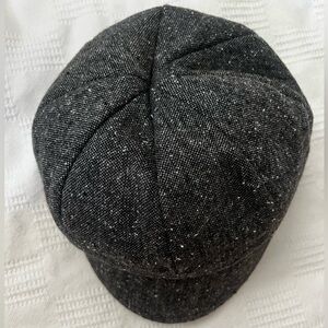 Tweed Gray Newsboy Cap Hat 22 inches Classic Ivy Wool Blend Academia Grandpa